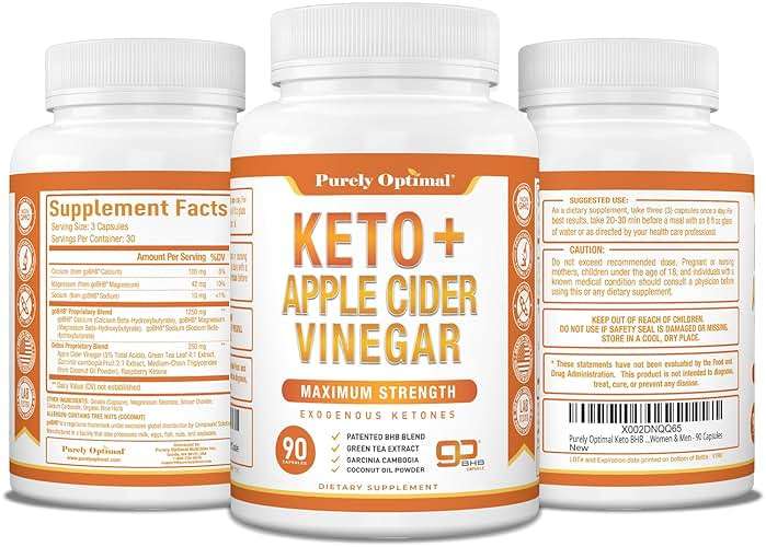 Purely Optimal Keto BHB & Apple Cider Vinegar Capsules - Exogenous Ketones Supplement with The Mother for Ketosis Support, Healthy Lifestyle & Overall Well-Being - 90 Capsules - Image 9