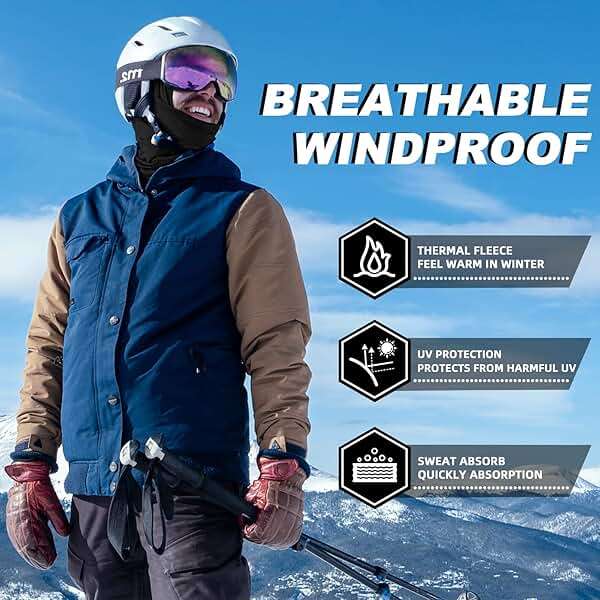 ROCKBROS Cold Weather Balaclava Ski Mask for Men Windproof Thermal Winter Scarf Mask Women Neck Warmer Hood for Cycling - Image 2