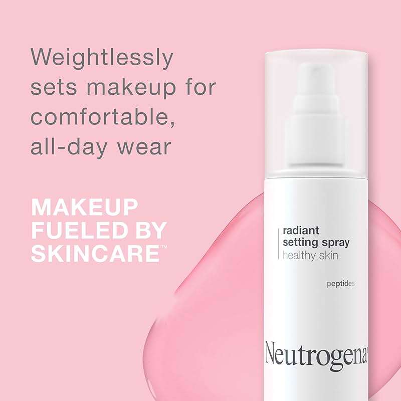 Neutrogena Healthy Skin Radiant Setting Spray, Long-Lasting Face Mist with Antioxidants & Pep-tides, Lightweight Hydrating Formula Locks Makeup for Glowing, Refreshed Skin, 3.4 fl. Oz - Image 2