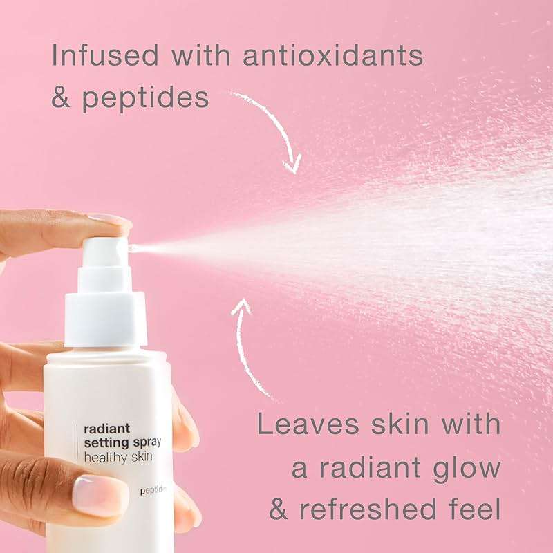 Neutrogena Healthy Skin Radiant Setting Spray, Long-Lasting Face Mist with Antioxidants & Pep-tides, Lightweight Hydrating Formula Locks Makeup for Glowing, Refreshed Skin, 3.4 fl. Oz - Image 3