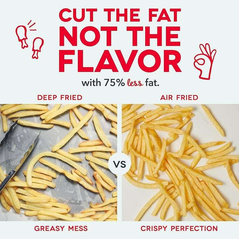 Dash Tasti-Crisp™ Air Fryer - AirCrisp® Technology - Compact Design with Adjustable Temperature Control - Nonstick Fry Basket & Auto Shut-Off Feature - 2.6 Quarts - Cool Grey - Image 10