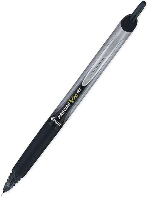 Pilot Precise V10 RT Refillable & Retractable Rolling Ball Pens, Bold Point, Black Ink, 1.0mm, 12-Pack - Image 5