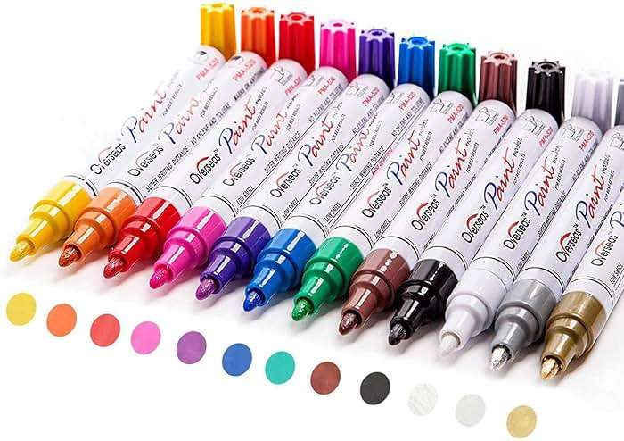 TFIVE Paint Pens Paint Markers on Almost Anything Never Fade Quick Dry and Permanent, Oil-Based Waterproof Marker Pen Set for Rocks Painting, Wood, Fabric, Plastic, Canvas, Glass, Mugs, DIY Craft - Image 1