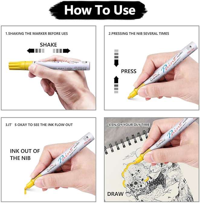 TFIVE Paint Pens Paint Markers on Almost Anything Never Fade Quick Dry and Permanent, Oil-Based Waterproof Marker Pen Set for Rocks Painting, Wood, Fabric, Plastic, Canvas, Glass, Mugs, DIY Craft - Image 7