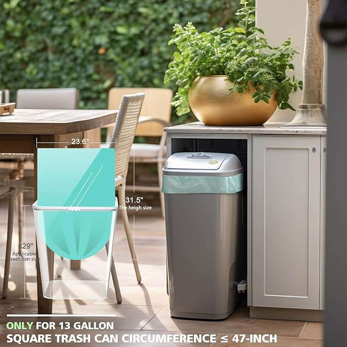Compostable Trash Garbage bags,AYOTEE 13-15 Gallon Tall Kitchen Trash Bags,Heavy Duty Unscented 1.18Mils 55 Liter,60 Count,Strong Thicken Rubbish Waste Can Liners for Kitchen Garden Home - Image 2