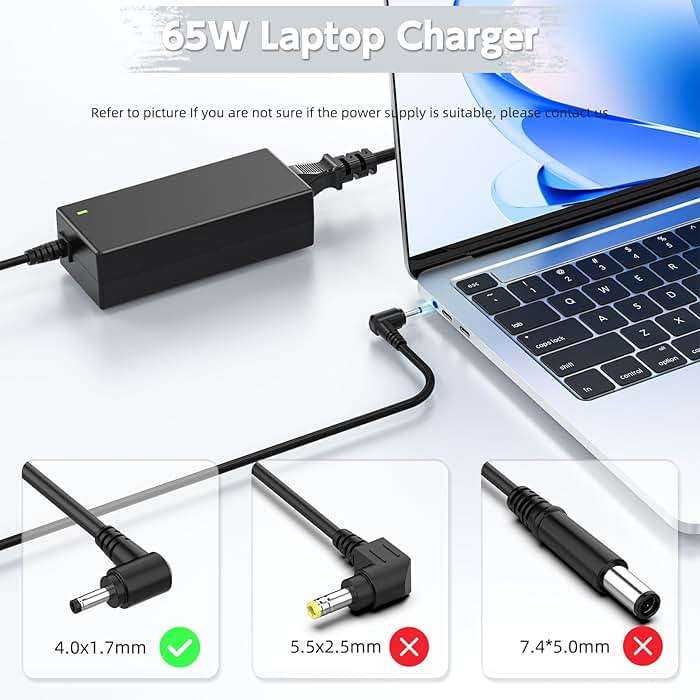 ROLADA 65W Laptop Charger Compatible with Lenovo IdeaPad 3 and Flex 5, 20V 3.25A 45W Replacement AC Power Adapter Cord - Image 2