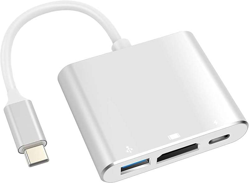 Battony USB C to HDTV Adapter USB Type C Adapter Multiport AV Converter with 4K HDTV Output C Port & 3.0 Fasting Charging Port Compatible for MacBook Pro MacBook Air 2019/2018 iPad Pro 2019 - Image 1