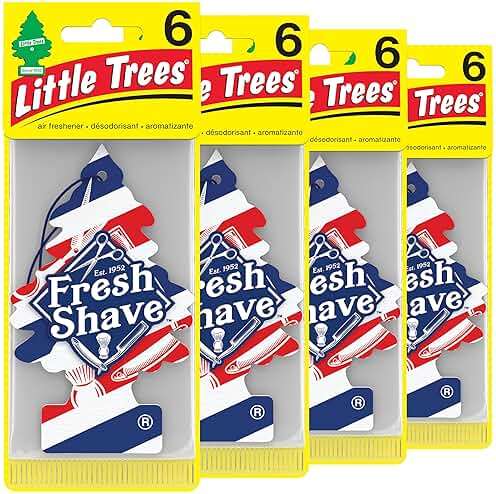 LITTLE TREES Car Air Freshener | Hanging Tree Provides Long Lasting Scent for Auto and Home | 24 Air Fresheners |Fresh Shave - Image 1