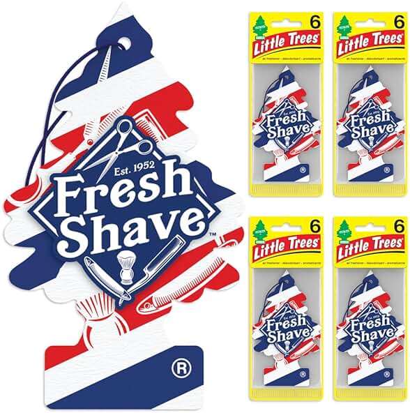 LITTLE TREES Car Air Freshener | Hanging Tree Provides Long Lasting Scent for Auto and Home | 24 Air Fresheners |Fresh Shave - Image 2