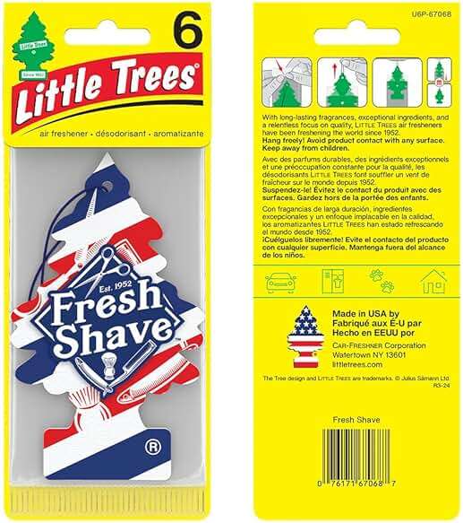 LITTLE TREES Car Air Freshener | Hanging Tree Provides Long Lasting Scent for Auto and Home | 24 Air Fresheners |Fresh Shave - Image 3