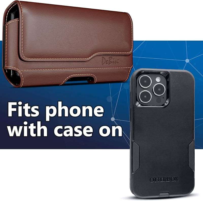 DeBin Holster for iPhone 17 17 Pro 16 Pro 16e 15 15Pro 14 13 12 11 Xs 10 X XR – Cell Phone Belt Holder Case with Clip for Men Women Pouch (Fits Protective Cover on) Brown - Image 4