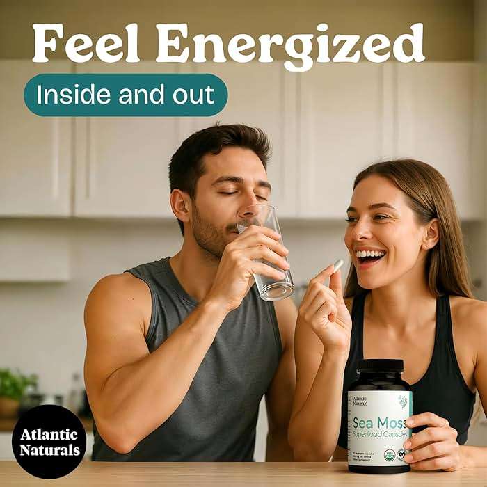 Atlantic Naturals Superfood Organic Irish Sea Moss Capsules - 120 Veggie Capsules | Wildcrafted Organic Sea Moss Supplement for Men & Women | Better Than Sea Moss Gel | Support Immunity & Skin, 1000mg - Image 4