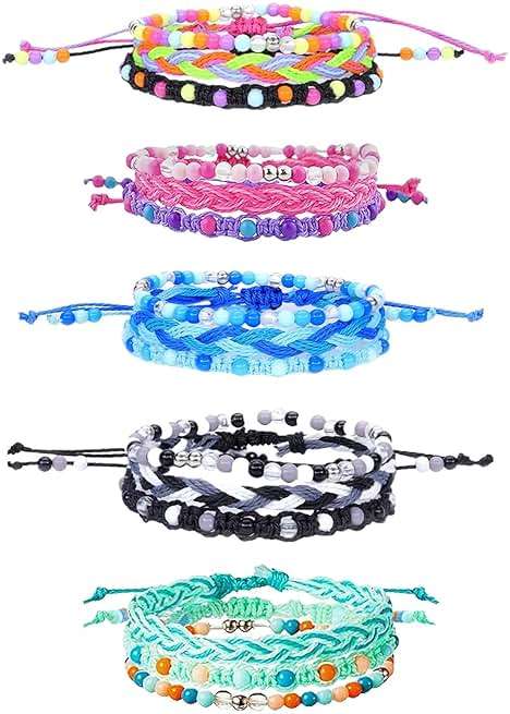 YANMIN 15pcs Braided Beaded Friendship Bracelets for Teens Girls Handmade Stackable Woven Cute Girls Bracelets Teenager Pinata Goody Bag Stocking Stuffers Tween Birthday Party Favors - Image 1