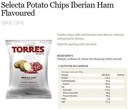 Torres Spanish Papas Fritas Potato Chips 4 Flavor Variety Pack Black Truffle, Mediterranean Herb, Sparkling Wine, Iberico Ham (20) - Image 2