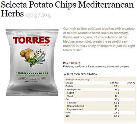 Torres Spanish Papas Fritas Potato Chips 4 Flavor Variety Pack Black Truffle, Mediterranean Herb, Sparkling Wine, Iberico Ham (20) - Image 3