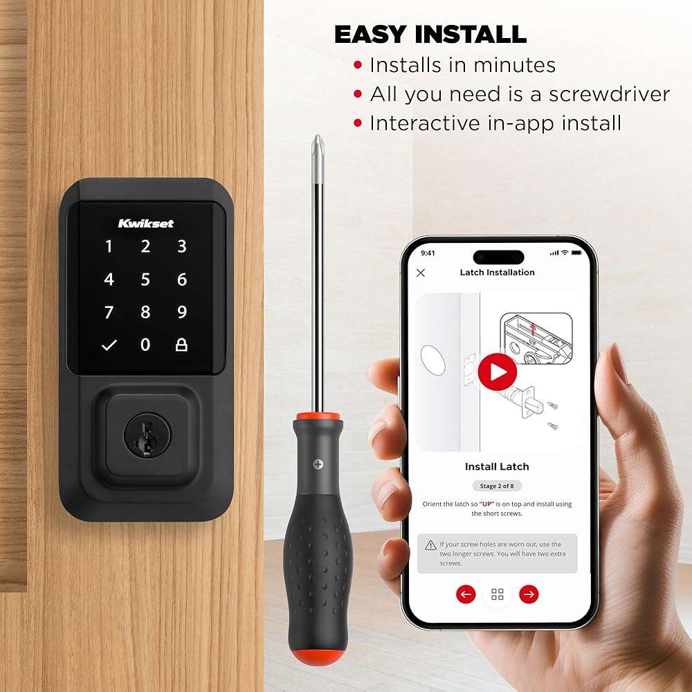 Kwikset Halo Wi-Fi Smart Lock, Keyless Entry Front Door Touchscreen Deadbolt, Matte Black Finish, Grade AAA Certified, UL Listed, Easy Install No Hub, App Control - Image 7