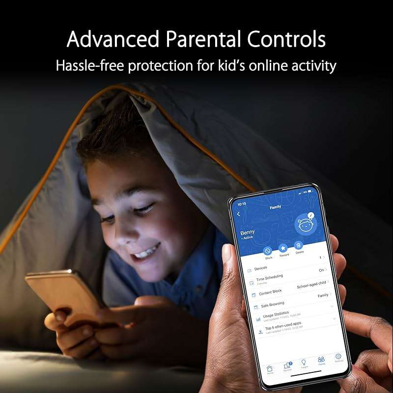ASUS ZenWiFi AX Whole-Home Tri-Band Mesh WiFi 6 System (XT8) - 2 Pack, Coverage up to 5,500 sq.ft or 6+Rooms, 6.6Gbps, WiFi, 3 SSIDs, Life-time Network Security and Parental Controls, 2.5G Port - Image 10