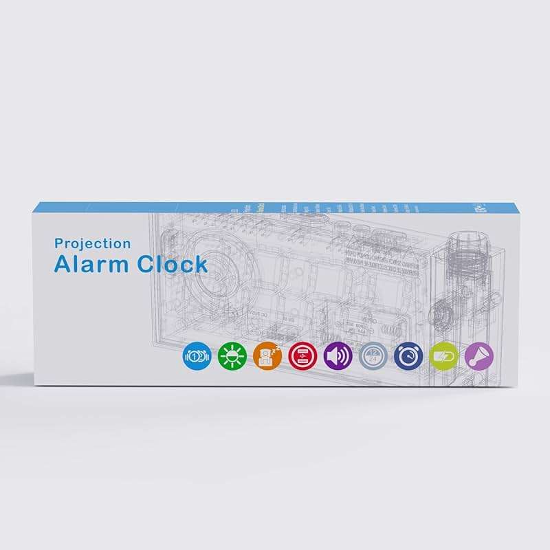 Digital Projection Alarm Clocks for Bedrooms - Large LED Display, 180° Rotatable Projector, 5-Level Dimmer,USB Charger,Battery Backup,Loud Dual Alarms for Kids Elderly,Heavy Sleepers,Snooze,12/24H,DST - Image 11