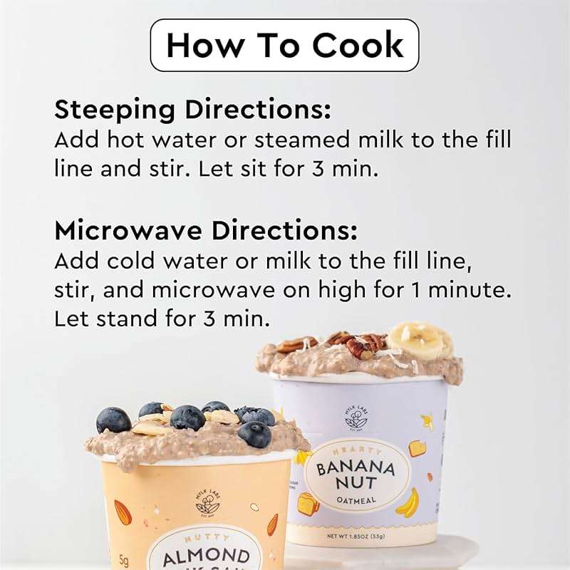 Mylk Labs Blueberry Maple Protein Oatmeal Cups, Whole Grain, Low Sugar, High Fiber Breakfast with Low Sodium, Quick & Easy, On the Go, Instant Oatmeal, Rolled Oats, Gluten Free, Vegan, 6 Pack - Image 10