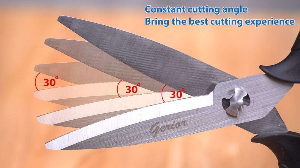 Food Scissors - Stainless Steel Kitchen Shears for Food, Chicken, Meat, Vegetables & Herbs (Black) - Image 6