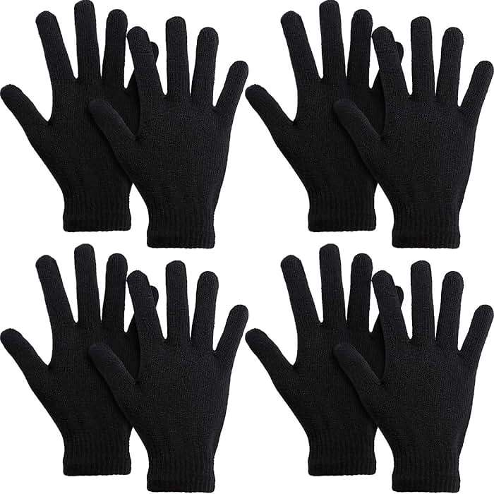 SATINIOR Magic Winter Gloves Unisex Gloves Knit Stretchy Mitten Full Fingers Warm Mitten for Men Women Sports - Image 1