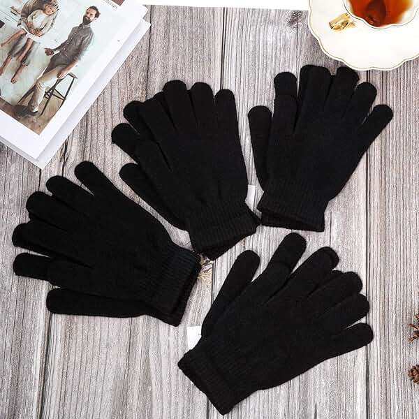 SATINIOR Magic Winter Gloves Unisex Gloves Knit Stretchy Mitten Full Fingers Warm Mitten for Men Women Sports - Image 2