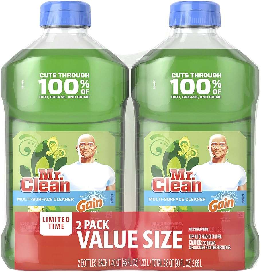 Mr. Clean Liquid All Purpose Multi-Surface Cleaner | with Gain Original - 45 Ounce Each Bottle (Pack of 2) (Total 90 fl oz) - Image 1