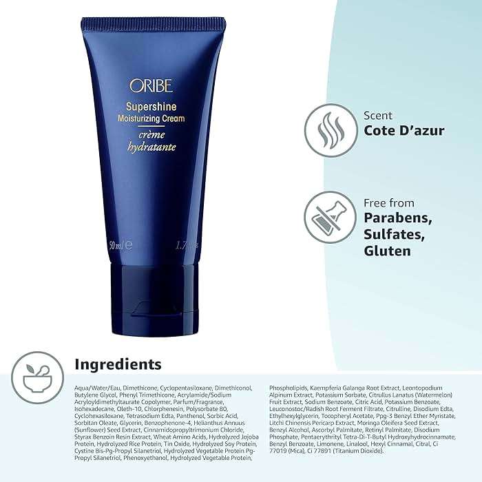 Oribe Supershine Moisturizing Styling Cream Travel Size - Adds Shine & Smooths Frizz With Heat Protection - Blowout Primer, Air Dry Cream & Style Finisher For Medium & Thick Hair - 1.7 oz - Image 8