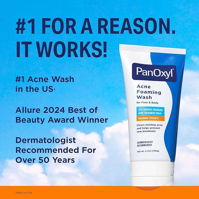 PanOxyl 10% Benzoyl Peroxide Acne Foaming Wash, Maximum Strength, Daily Acne-Fighting Face and Body Cleanser, Face Wash to Clear, Treat and Prevent Acne Pimples and Stubborn Breakouts, 5.5 Oz Tube - Image 3