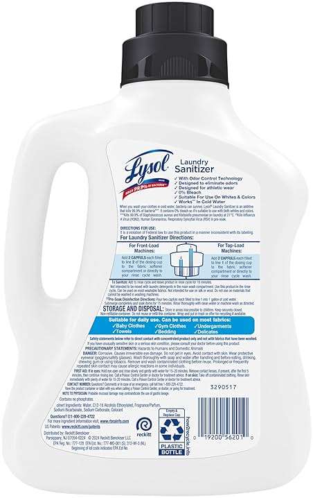 Lysol Tough Odor Eliminator Laundry Sanitizer Additive, Sanitizing Liquid for Gym Clothes and Activewear, 0% Bleach, Eliminates Odor Causing Bacteria, 90oz - Image 13