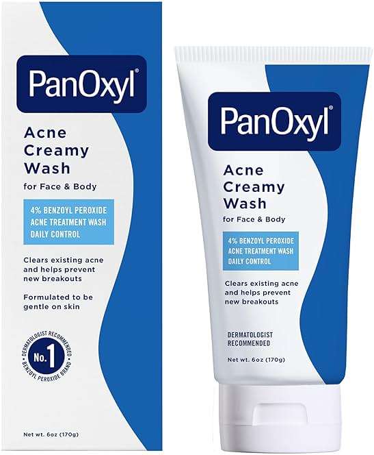 PanOxyl Antimicrobial Acne Creamy Wash, 4% Benzoyl Peroxide, 6 Ounce - Image 1