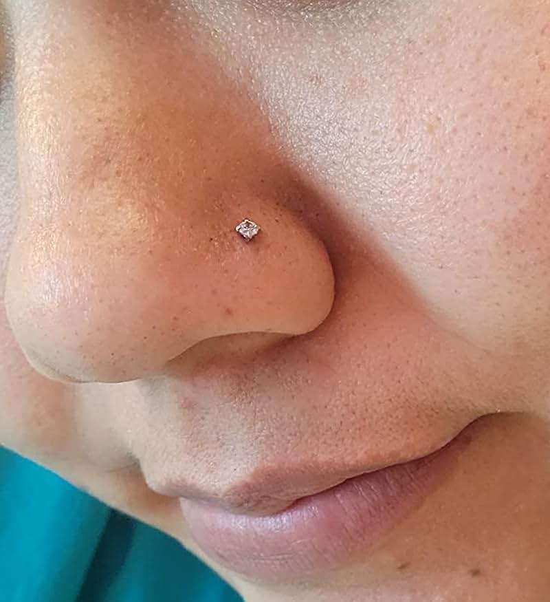 MODRSA 18 Nose Rings Studs Surgical Stainless Steel Hypoallergenic L Shaped Nose Piercing Jewelry for Women Men Silver Black Nostril Hoop Rings 18 Gauge - Image 4