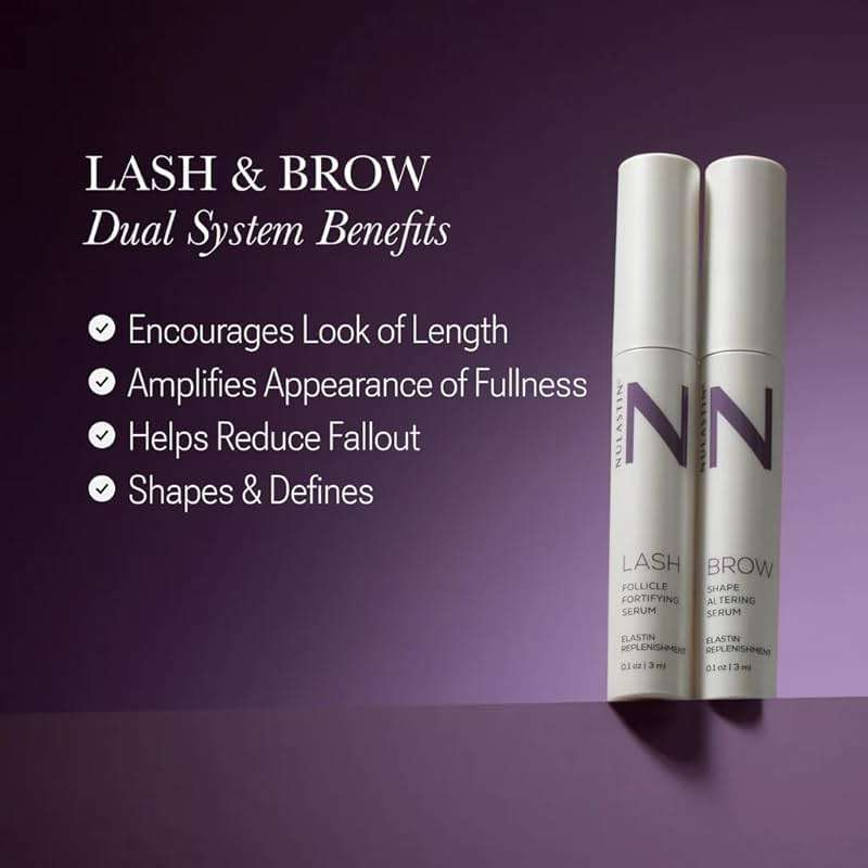 NULASTIN Eyelash Serum & Brow Serum - Lash & Brow Dual System - Eyebrow & Eyelash Enhancing Serums with Keratin & Peptides for Fuller Looking Lashes & Brows (2 Count, 0.1 Fl Oz Each) - Image 4