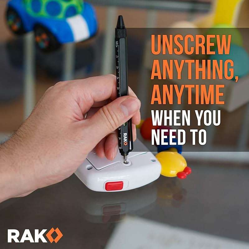 RAK Multitool Pen - Multi-Tool Pen Set 11 in 1, LED Light, Screwdrivers, Level, Ruler, Bottle Opener, and Stylus. Cool Gadgets Gifts for Men, Dad, EDC Tactical Pen Tool, Gift-Ready Box, Pack of 2 - Image 8