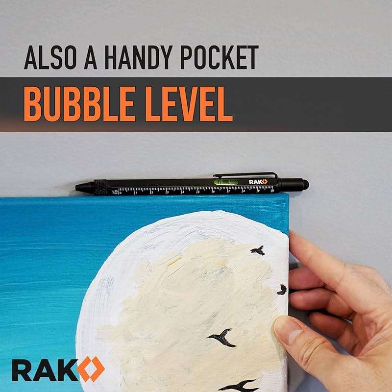 RAK Multitool Pen - Multi-Tool Pen Set 11 in 1, LED Light, Screwdrivers, Level, Ruler, Bottle Opener, and Stylus. Cool Gadgets Gifts for Men, Dad, EDC Tactical Pen Tool, Gift-Ready Box, Pack of 2 - Image 9
