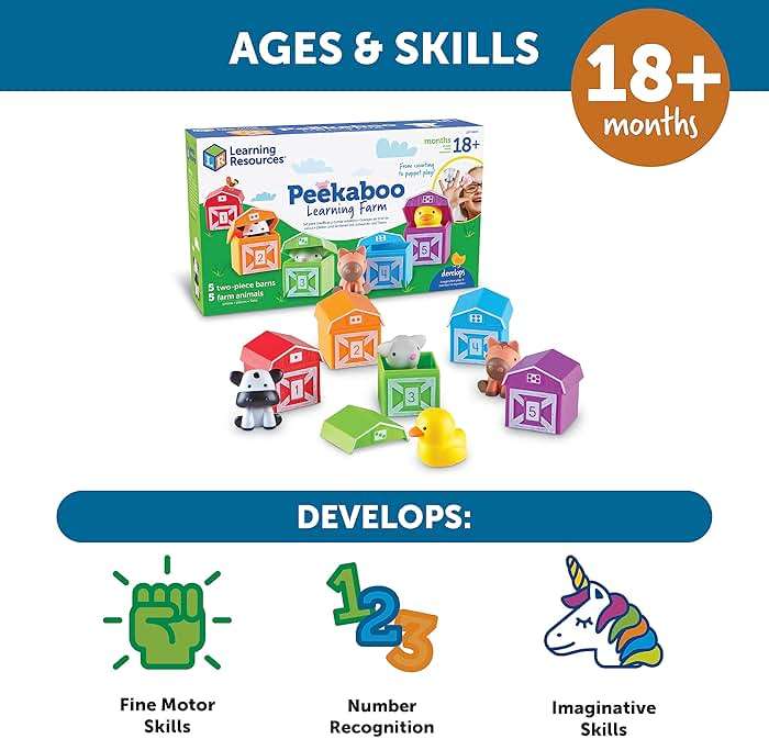 Learning Resources Peekaboo Learning Farm - Farm Animals for Toddlers, Educational Fine Motor Montessori Sets, Toddler Animal Toys, Counting, Sorting & Matching Barn Animal Toy, Little Animal Figures - Image 5