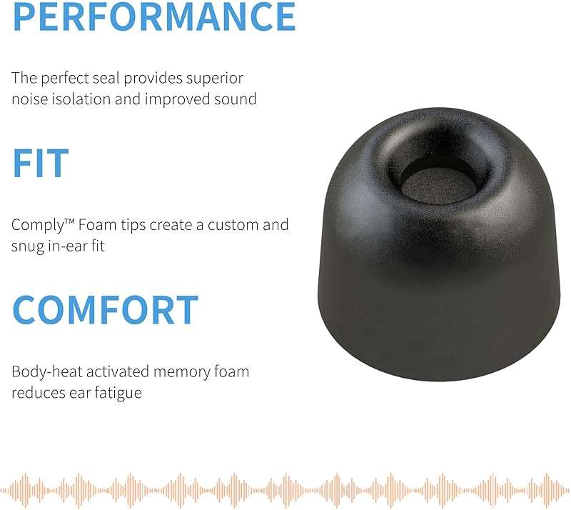 Comply Memory Foam Replacement Earbud Tips for Sony True Wireless Earbuds | Ultimate Comfort, Secure Fit, Superior Noise Isolation | Anti Slip, Prevent from Falling Out | Black, Medium (3 Pairs) - Image 3