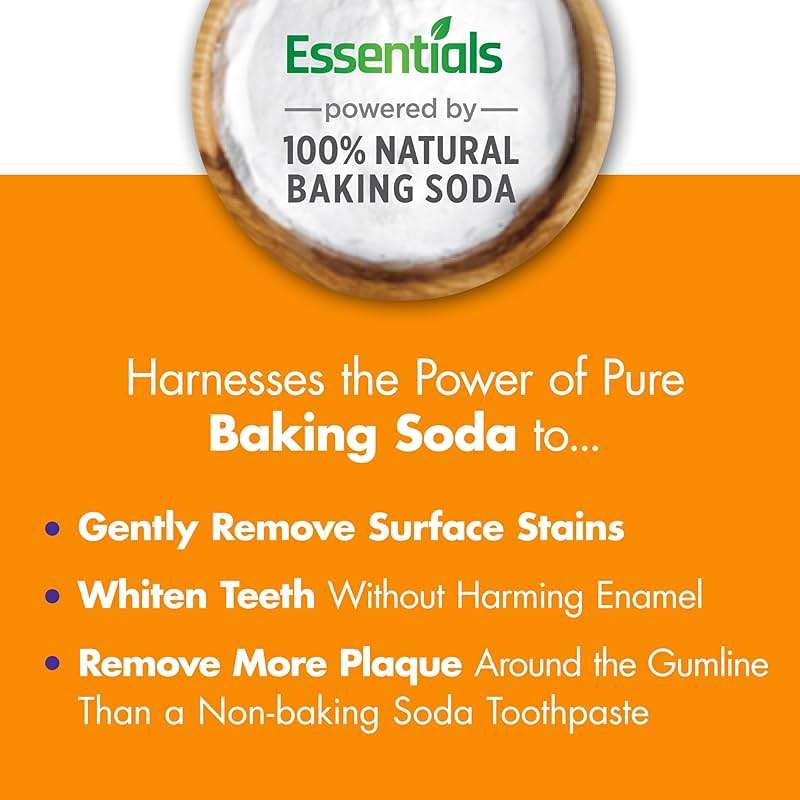 ARM & HAMMER Essentials Whiten & Strengthen Fluoride Toothpaste-4 Pack of 4.3oz Tubes, Fresh Mint- 100% Natural Baking Soda- Fluoride Toothpaste - Image 7