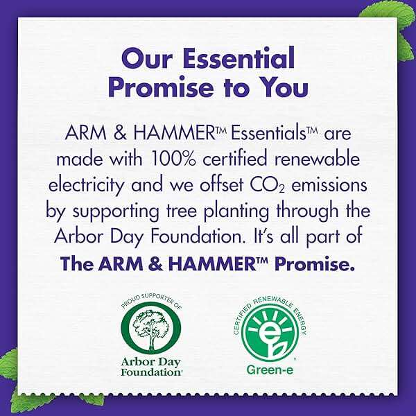 ARM & HAMMER Essentials Fluoride-Free Toothpaste, Whitening + Activated Charcoal Toothpaste, 4 Pack of 4.3oz Tubes, Clean Mint, 100% Natural Baking Soda - Image 4