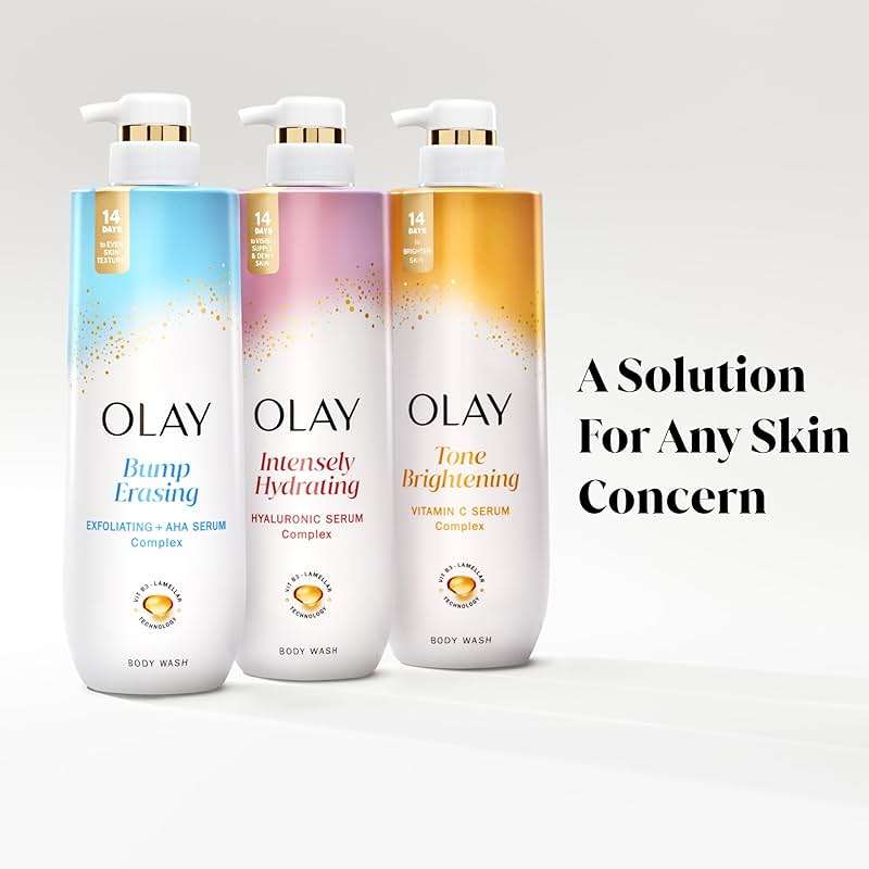 Olay Body Wash for Women, Intensely Hydrating, Hyaluronic Acid Serum Complex, Renews Moisture, Free of Parabens & Phthalates, Vitamin B3 Lameller Technology, For All Skin Types, 20 fl oz (Pack of 4) - Image 7