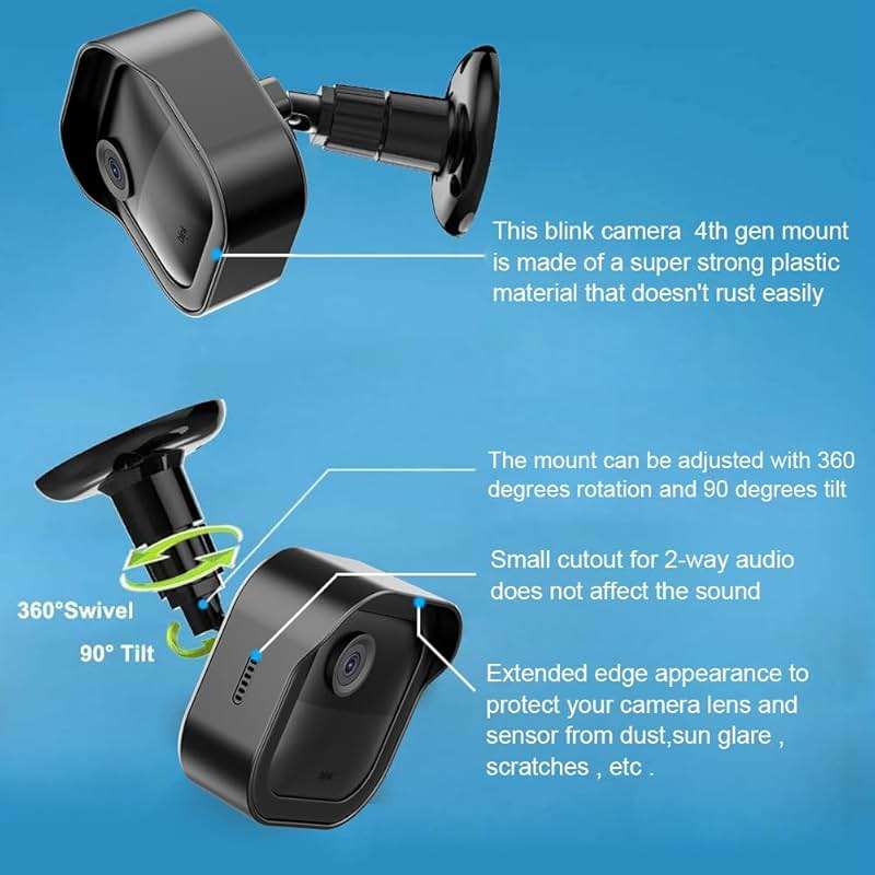 All-New Blink Outdoor Camera Surveillance Mount, 3 Pack Weatherproof Protective Housing and 360 Degree Adjustable Mount for Blink Outdoor 4/Outdoor 2K+/3rd Gen Cam, Black (Camera is Not Included) - Image 5