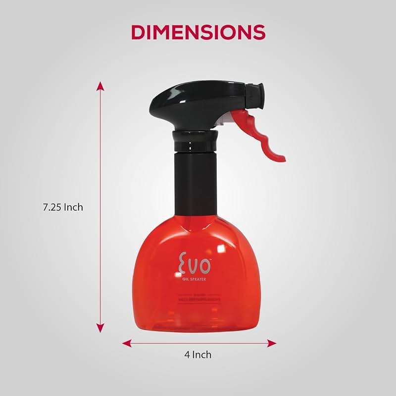Evo Oil Sprayer Minis, Non-Aerosol for Olive, Cooking Oils, and Vinegars, Red, 8-Ounce Capacity, Set of 2 - Image 3