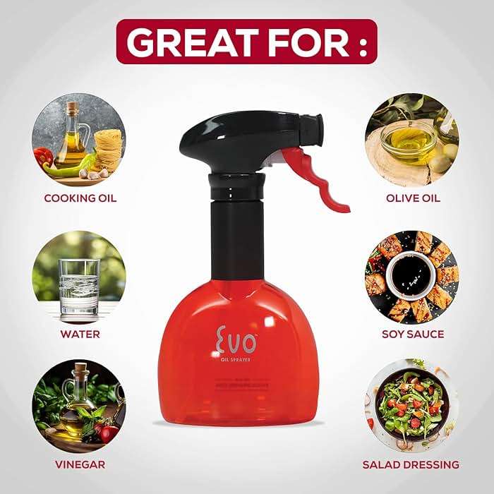 Evo Oil Sprayer Minis, Non-Aerosol for Olive, Cooking Oils, and Vinegars, Red, 8-Ounce Capacity, Set of 2 - Image 4