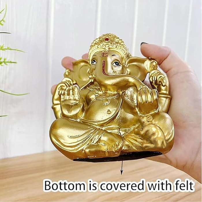 BangBangDa Hindu Ganesha Statue Diwali Decor - India God Lord Ganesh Ganpati Indian Idol Home Office Temple Mandir Puja Decor Altar Yoga Meditation Room Altar Shrine Kit Wedding Return Gift - Image 4