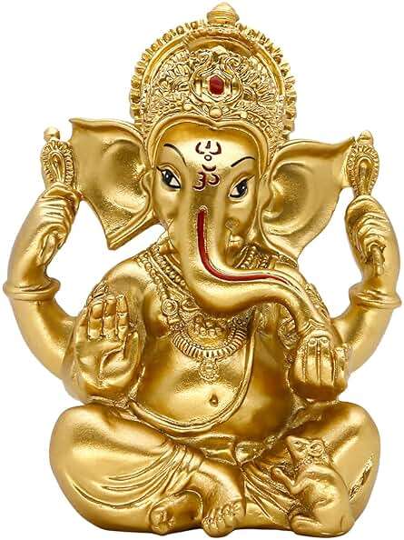 BangBangDa Hindu Ganesha Statue Diwali Decor - India God Lord Ganesh Ganpati Indian Idol Home Office Temple Mandir Puja Decor Altar Yoga Meditation Room Altar Shrine Kit Wedding Return Gift - Image 6