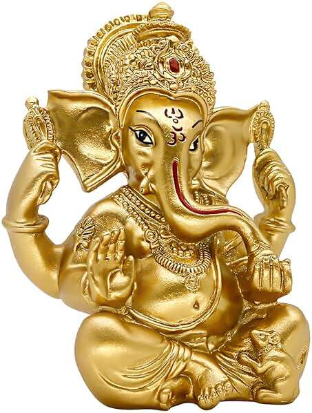 BangBangDa Hindu Ganesha Statue Diwali Decor - India God Lord Ganesh Ganpati Indian Idol Home Office Temple Mandir Puja Decor Altar Yoga Meditation Room Altar Shrine Kit Wedding Return Gift - Image 8