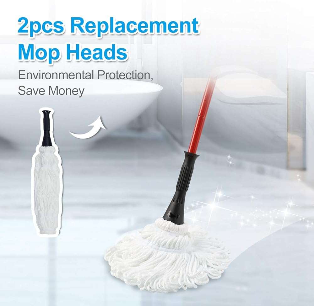 Eyliden Mop Model No.: FZ-02-2020/FZ-02-2019 Replacement Head, 2pcs Microfiber Mop Pads for Eyliden Twist Mops, Floor Cleaning Mops Head(Not Include Handle), Suitable for Any Surfaces (2pack Heads) - Image 5