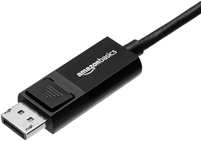 Amazon Basics Bi-Directional USB-C to DisplayPort Cable, Thunderbolt 3/4 Compatible, 4K@60Hz, DP Alt Mode, Plug & Play, 6-foot, Black - Image 2