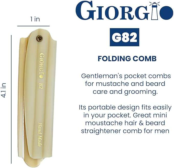 Giorgio G82 IVY 4 Inch Handmade Folding Pocket Comb for Men, Fine Tooth Hair Comb Straightener for Everyday Grooming Styling Hair, Beard or Mustache, Use Dry or with Balms, Saw Cut Hand Polished - Image 3