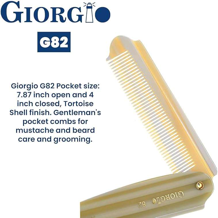 Giorgio G82 IVY 4 Inch Handmade Folding Pocket Comb for Men, Fine Tooth Hair Comb Straightener for Everyday Grooming Styling Hair, Beard or Mustache, Use Dry or with Balms, Saw Cut Hand Polished - Image 4